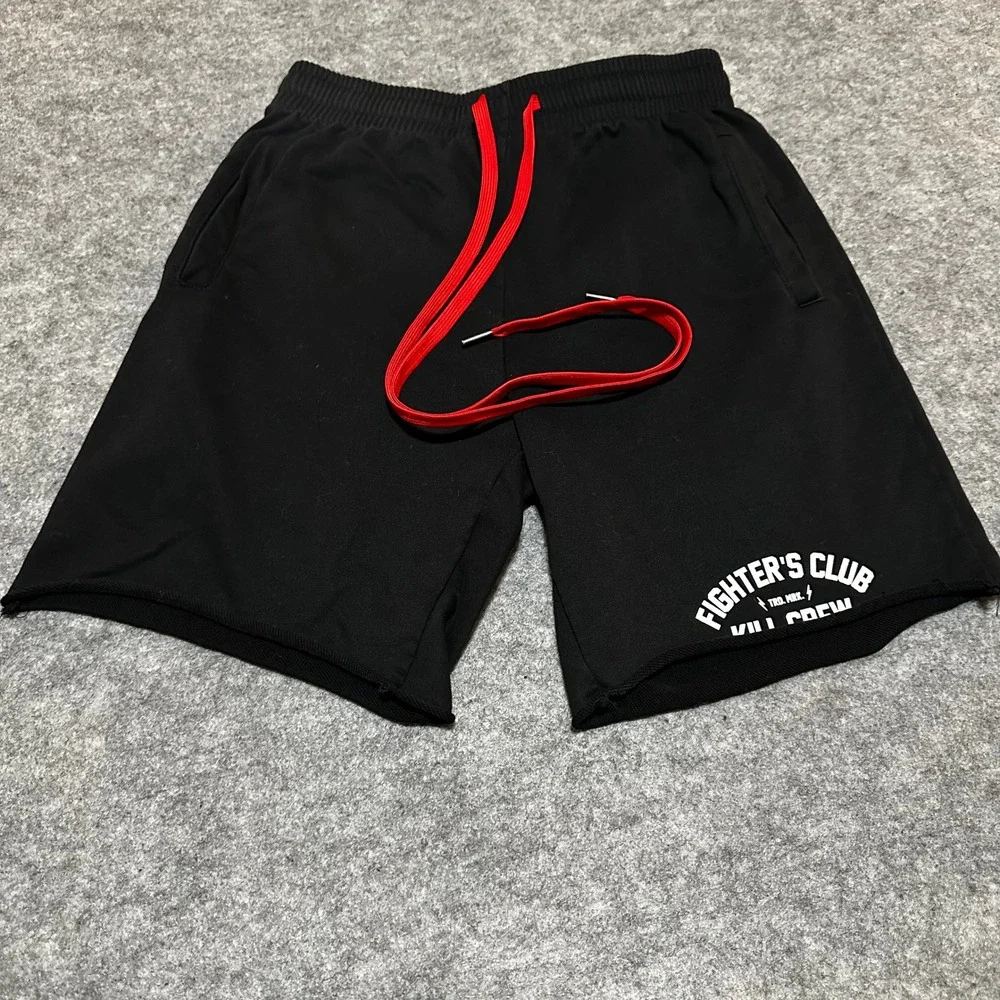 Kill Crew Mens Small Fighters Club Shorts Black MMA Streetwear Gym